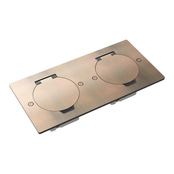 Лючок Surface 4 мод. (2 мод. 45х45 мм.),  круглая крышка,  красная медь,  IP44