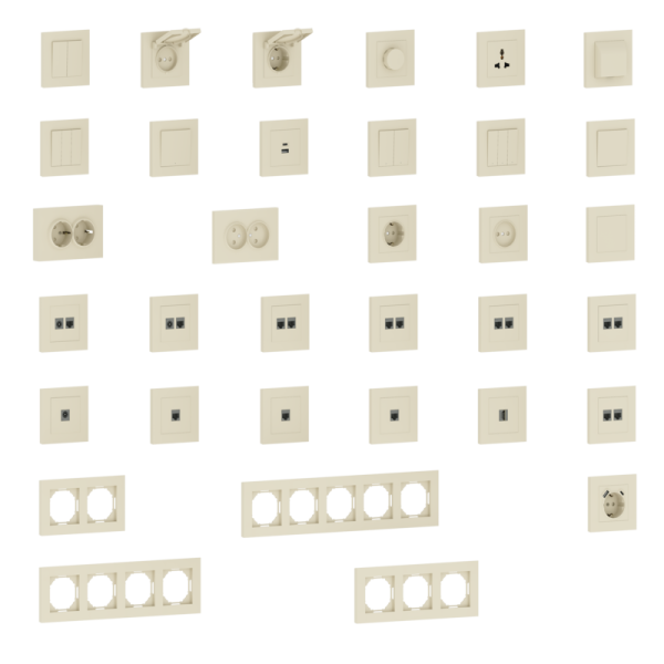 Рамка 5-я,  матовый кремовый,  серия A07