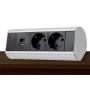 Настольный розеточный блок Ovaledesign в сборе: 2х220V,  USB Type A+C,  кабель