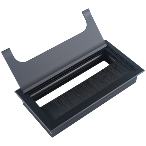 Кабельный громмет (лючок) в стол,  160*80мм,  цвет: черный