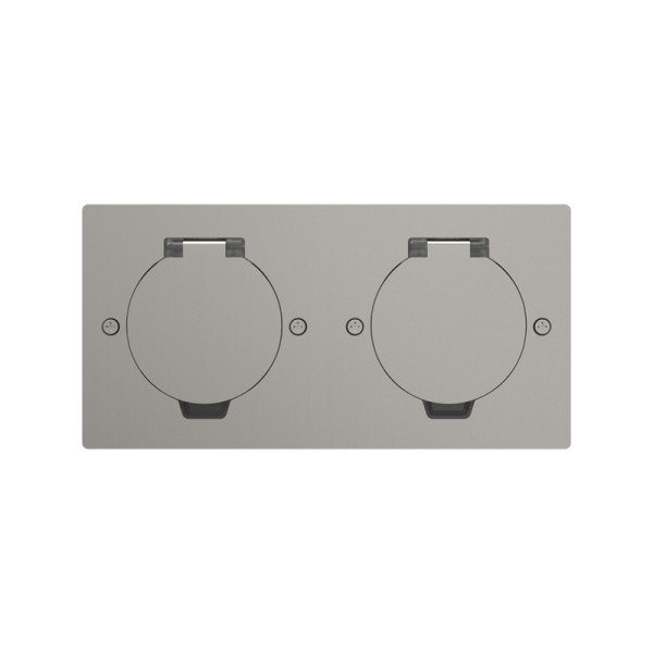 Лючок Surface 4 мод. (2 мод. 45х45 мм.),  круглая крышка,  никель,  IP44