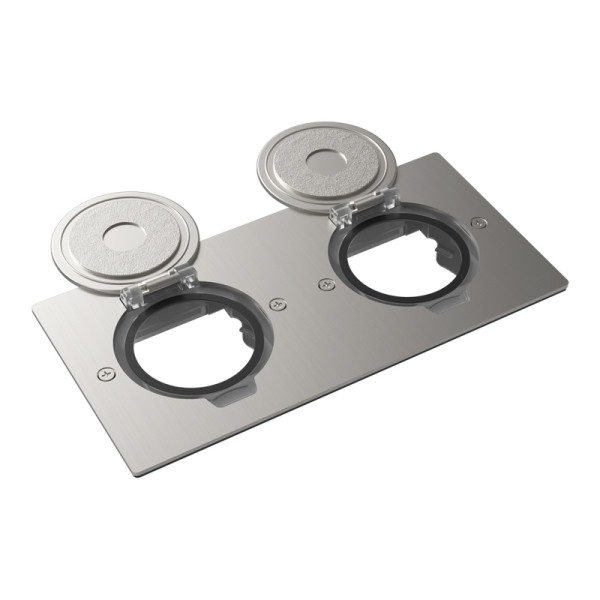 Лючок Surface 4 мод. (2 мод. 45х45 мм.),  круглая крышка,  никель,  IP44