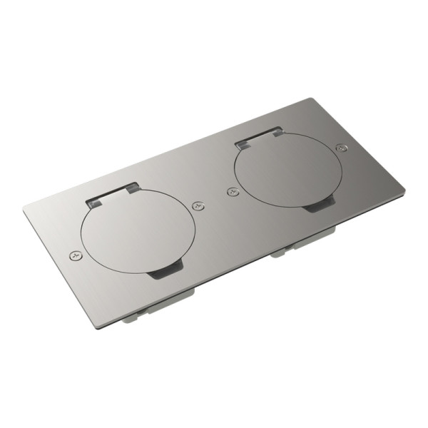 Лючок Surface 4 мод. (2 мод. 45х45 мм.),  круглая крышка,  никель,  IP44