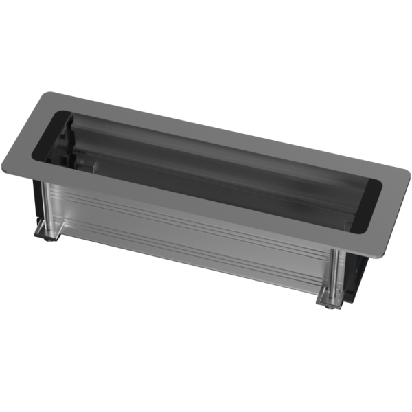 Настольный встраиваемый розеточный блок Static 8 мод. (4 мод. 45х45),  серебро