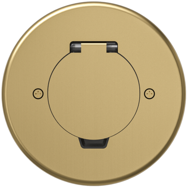 Лючок Surface 2 мод. (1 мод. 45х45 мм.),   круглый,  круглая крышка,  золото,  IP44,  (с уст. набором)