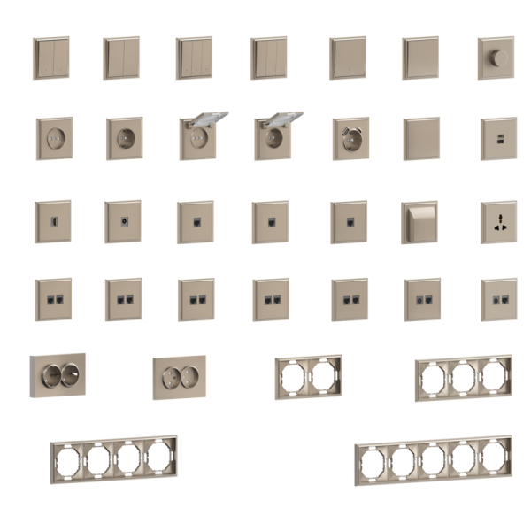 Накладка 1-я для розеток RJ45, TV, SAT,  шампань,  серия S08