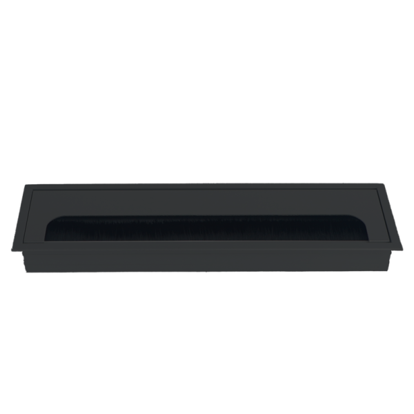 Кабельный громмет (лючок) в стол,  280*80мм,  цвет: черный