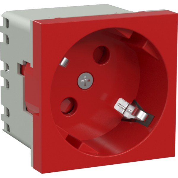 Розетка 2К+З нем.ст.,  45 гр.,  с з/ш,  пл.,  крас. (45х45мм),  соединительный адаптер