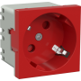 Розетка 2К+З нем.ст.,  45 гр.,  с з/ш,  пл.,  крас. (45х45мм),  соединительный адаптер