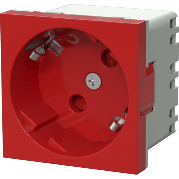Розетка 2К+З нем.ст.,  45 гр.,  с з/ш,  пл.,  крас. (45х45мм),  соединительный адаптер