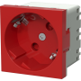 Розетка 2К+З нем.ст.,  45 гр.,  с з/ш,  пл.,  крас. (45х45мм),  соединительный адаптер