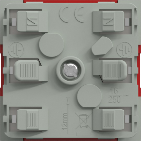 Розетка 2К+З нем.ст.,  45 гр.,  с з/ш,  пл.,  крас. (45х45мм),  соединительный адаптер