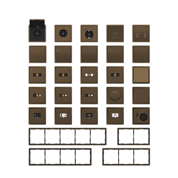 Накладка для розеток RJ45+SAT,  2-я,  латунь,  серия R98 METAL