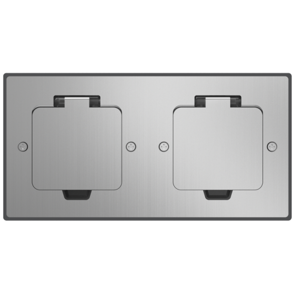 Лючок Surface 4 мод. (2 мод. 45х45 мм.),  полированное серебро,  IP44