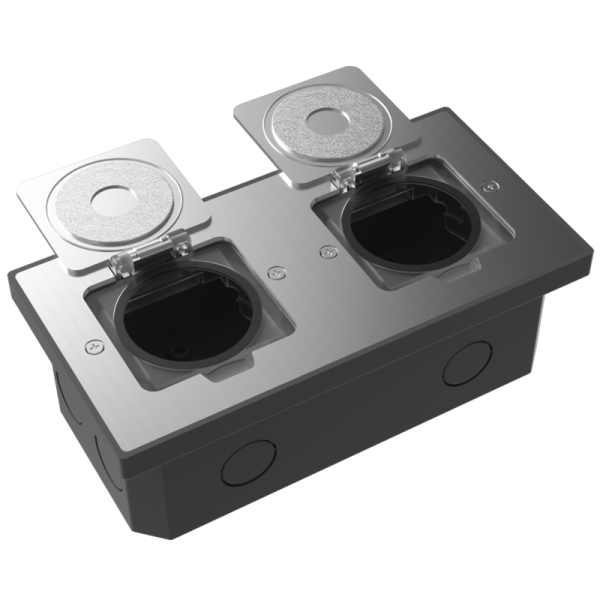 Лючок Surface 4 мод. (2 мод. 45х45 мм.),  полированное серебро,  IP44