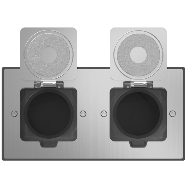 Лючок Surface 4 мод. (2 мод. 45х45 мм.),  полированное серебро,  IP44