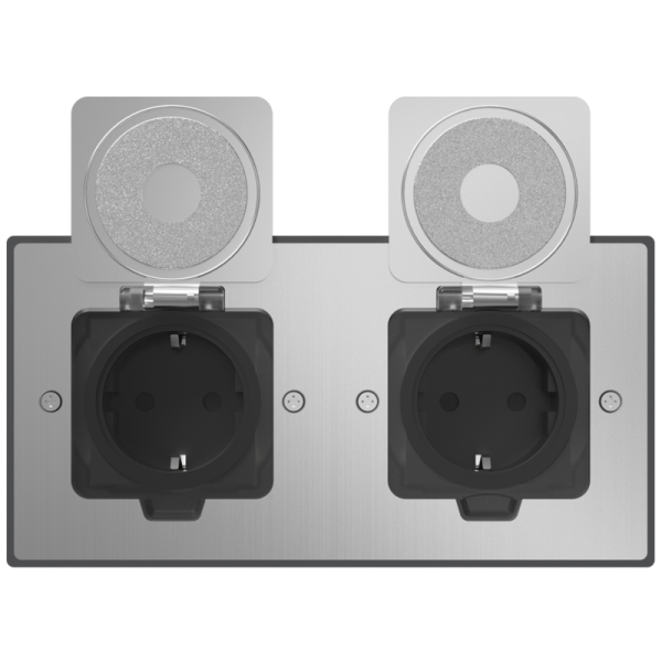 Лючок Surface 4 мод. (2 мод. 45х45 мм.),  полированное серебро,  IP44