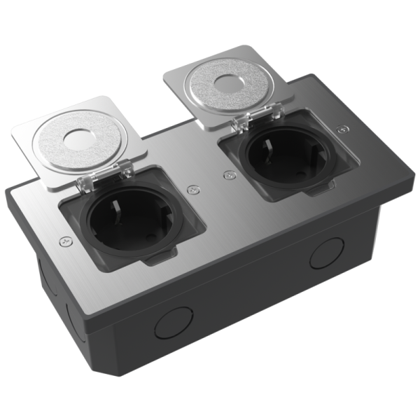 Лючок Surface 4 мод. (2 мод. 45х45 мм.),  полированное серебро,  IP44