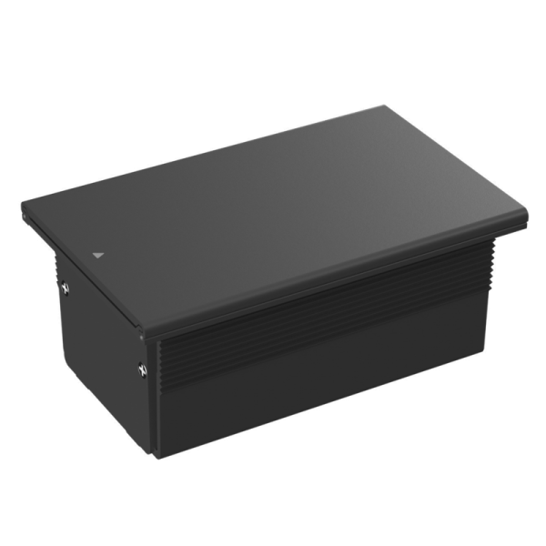 Настольный встраиваемый розеточный блок,  сдвижная крышка Slider 4 мод. (2 мод. 45х45),  черный