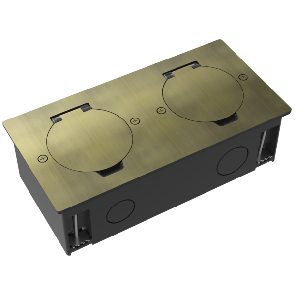 Лючок Surface 4 мод. (2 мод. 45х45 мм.),  круглая крышка,  античная латунь,  IP44