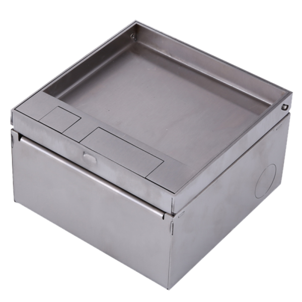 Лючок в пол 4 мод. (2 мод. 45х45 мм.) верт. установка,  металл,  в уровень с напольным покрытием