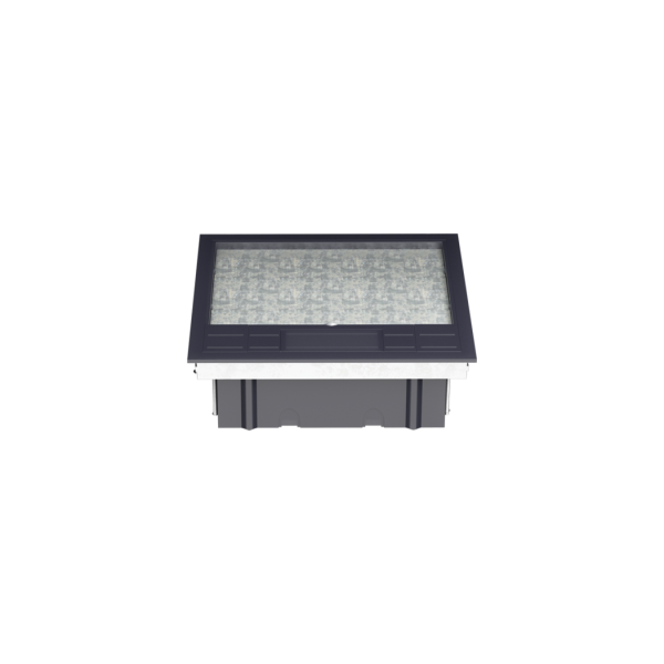 Лючок в пол 12 мод. (6 мод. 45х45 мм.) верт. установка,  крышка ABS +гальванизированная стальн