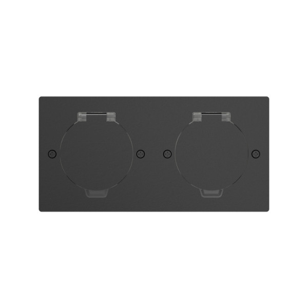 Лючок Surface 4 мод. (2 мод. 45х45 мм.),  круглая крышка,  антрацит,  IP44