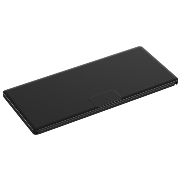 Настольный встраиваемый розеточный блок с сдвижной крышкой Slider 6 мод. (3 мод. 45х45),  черный