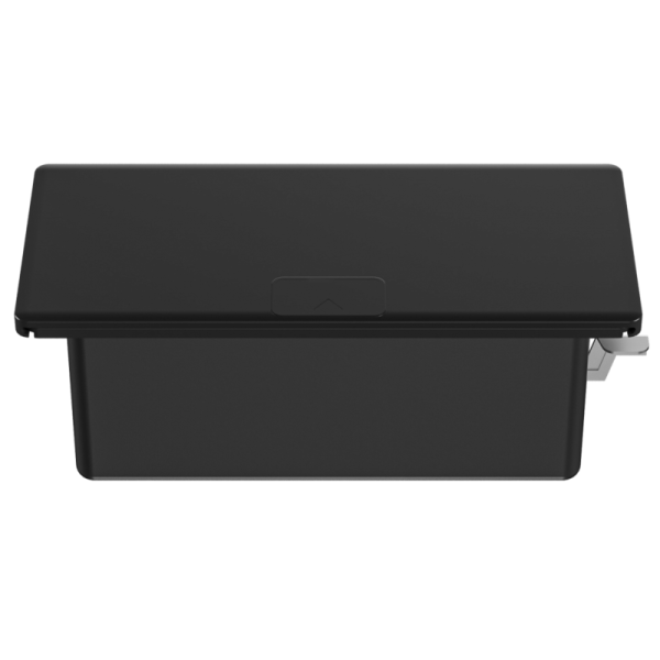 Настольный встраиваемый розеточный блок с сдвижной крышкой Slider 6 мод. (3 мод. 45х45),  черный