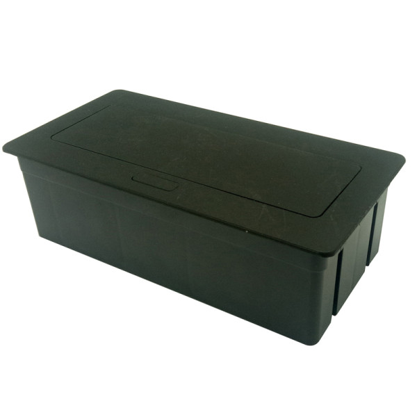 Настольный встраиваемый выдвижной розеточный блок Spring 6 мод. (3 мод. 45х45),  черный