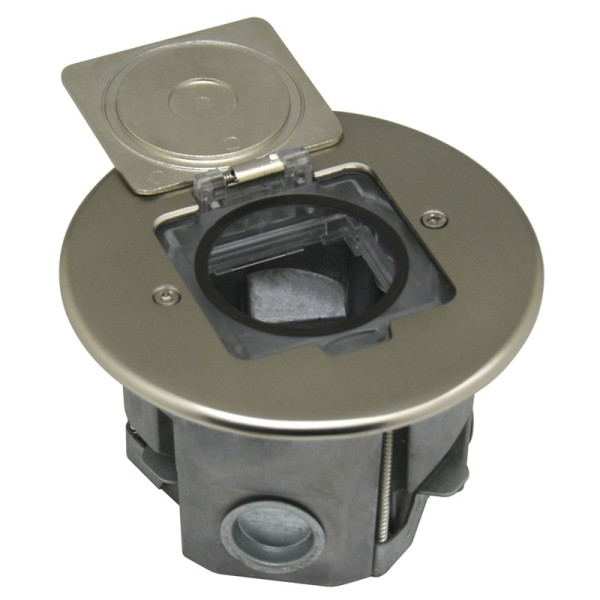 Лючок Surface 2 мод. (1 мод. 45х45 мм.),   круглый,  никель,  IP44,  (с уст. набором)