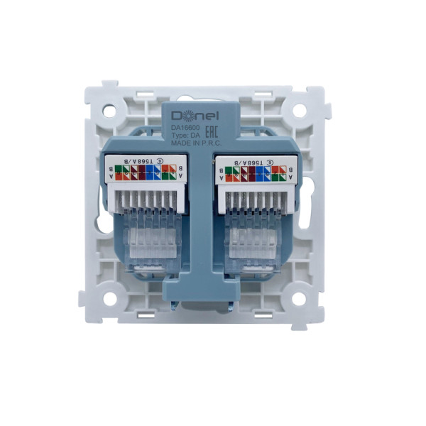 Механизм компьютерной розетки RJ45 2-я Cat.6/ClassE-8/8,  серия DA