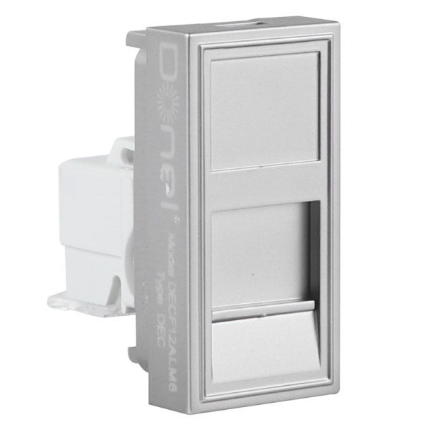 Розетка DEC RJ45 UTP кат.5e,  1мод.,  алюм. матовая (22.5х45мм)