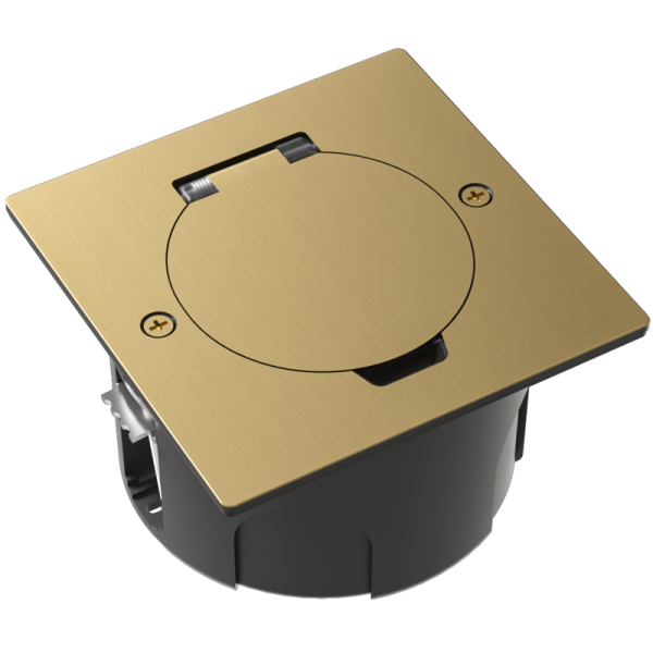 Лючок Surface 2 мод. (1 мод. 45х45 мм.),  круглая крышка,  зотоло,  IP44