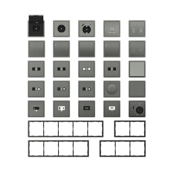 Накладка для розетки Schuko с зарядным устройством USB A+C,  с защитными шторками,  никель,  серия R98 METAL