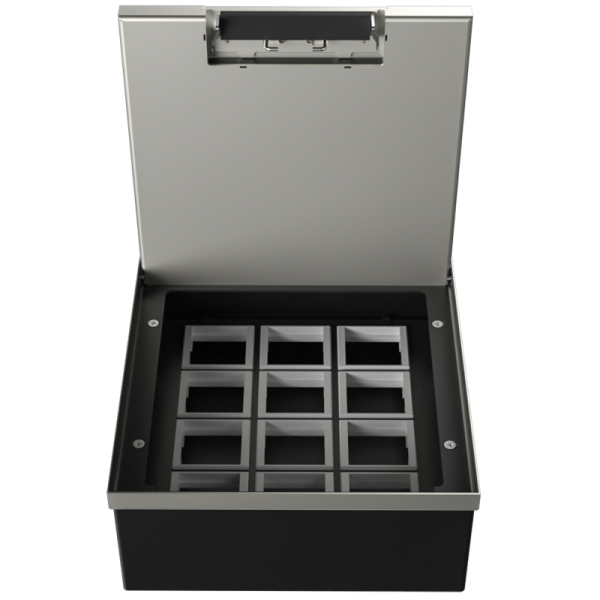 Лючок в пол 24 мод. (12 мод. 45х45 мм.),  металл