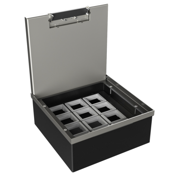 Лючок в пол 24 мод. (12 мод. 45х45 мм.),  металл