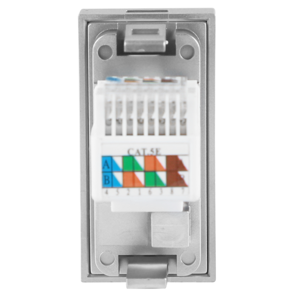 Розетка DEC RJ45 UTP кат.5e,  1мод.,  алюм. матовая (22.5х45мм)