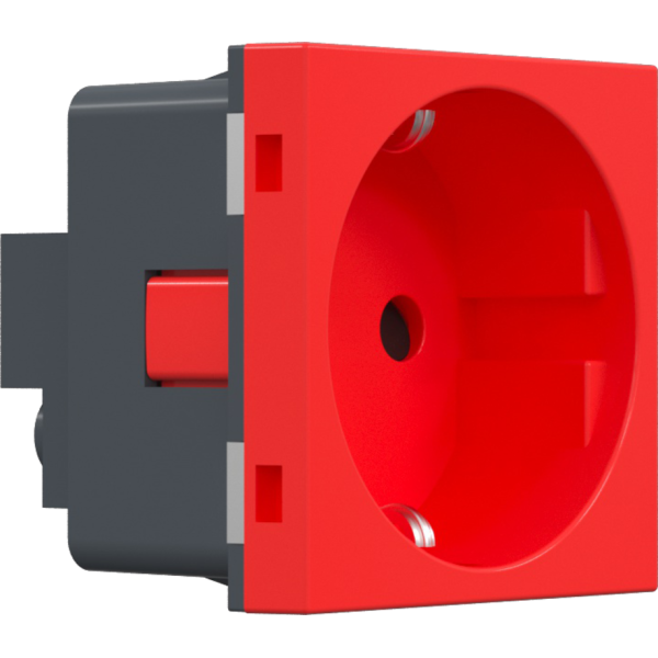 Розетка 2К+З нем.ст.,  в/заж.,  с з/ш,  крас. (45х45мм),  simple