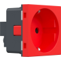 Розетка 2К+З нем.ст.,  в/заж.,  с з/ш,  крас. (45х45мм),  simple