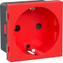 Розетка 2К+З нем.ст.,  в/заж.,  с з/ш,  крас. (45х45мм),  simple