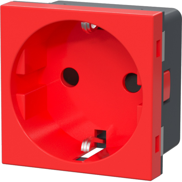 Розетка 2К+З нем.ст.,  в/заж.,  с з/ш,  крас. (45х45мм),  simple