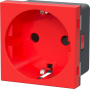 Розетка 2К+З нем.ст.,  в/заж.,  с з/ш,  крас. (45х45мм),  simple