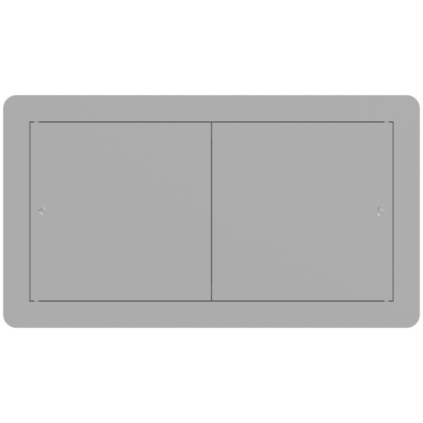 Настольный встраиваемый розеточный блок,  сдвижные крышки,  серебро Slider 4 мод. (2 мод. 45х45)