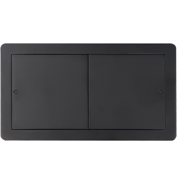 Настольный встраиваемый розеточный блок,  сдвижные крышки,  черный матовый Slider 4 мод. (2 мод. 45х45)