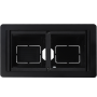 Настольный встраиваемый розеточный блок,  сдвижные крышки,  черный матовый Slider 4 мод. (2 мод. 45х45)