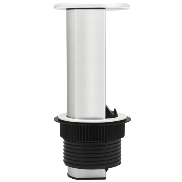 Настольный встраиваемый выдвижной розеточный блок Vertical 6 мод. (3 мод. 45х45),  белый