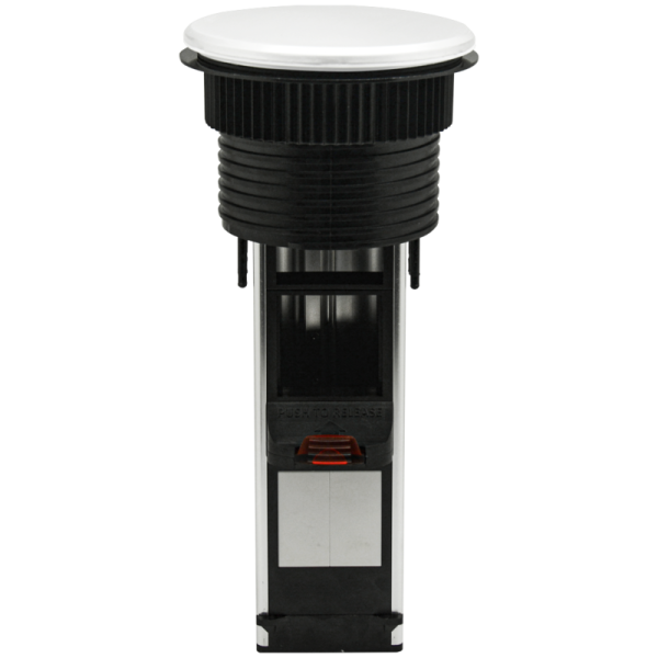 Настольный встраиваемый выдвижной розеточный блок Vertical 6 мод. (3 мод. 45х45),  белый