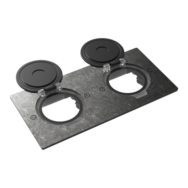 Лючок Surface 4 мод. (2 мод. 45х45 мм.),  круглая крышка,  оцинкованная сталь,  IP44