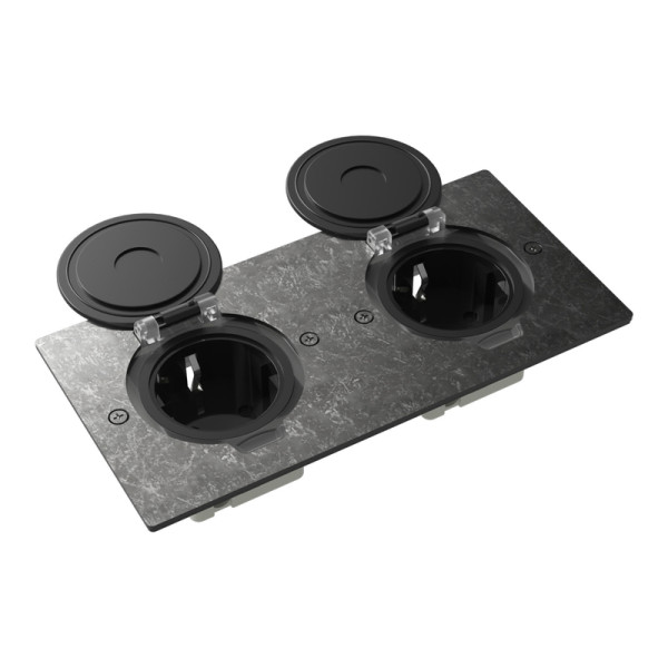 Лючок Surface 4 мод. (2 мод. 45х45 мм.),  круглая крышка,  оцинкованная сталь,  IP44